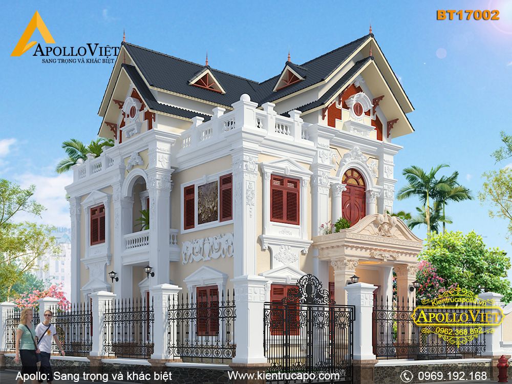 Mẫu biệt thự 2 tầng kiến trúc Tân cổ điển quý phái (BT17002)